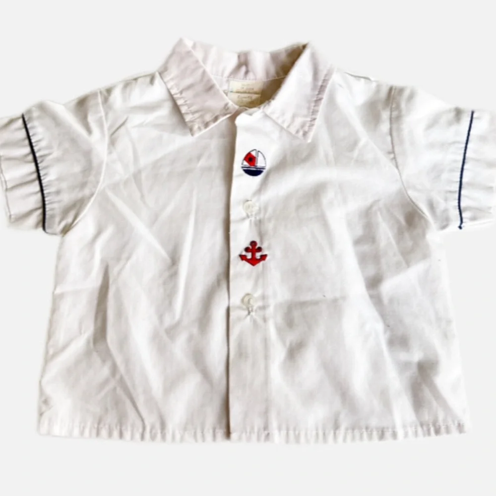 Vintage Nautical Button Down Top
